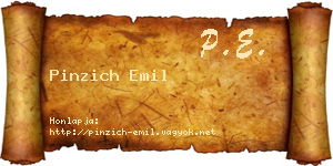Pinzich Emil névjegykártya